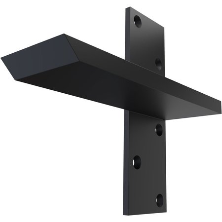 Ekena Millwork 2 1/2"W x 8"D Floating Steel Heavy Duty Wall Mount, Powder Coated Black BKTM02X08FWPBL